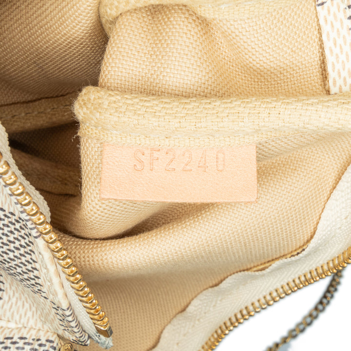 Damier Azur Mini Pochette Accessoires White - Gaby Paris