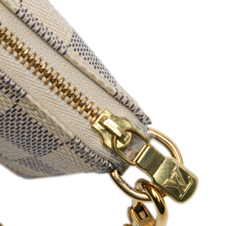 Damier Azur Mini Pochette Accessoires White - Gaby Paris
