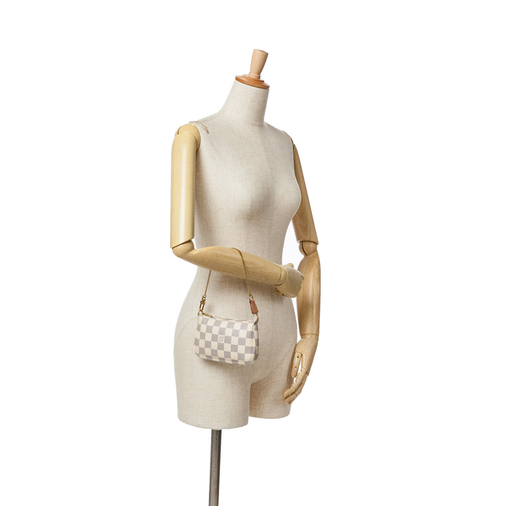 Damier Azur Mini Pochette Accessoires White - Gaby Paris