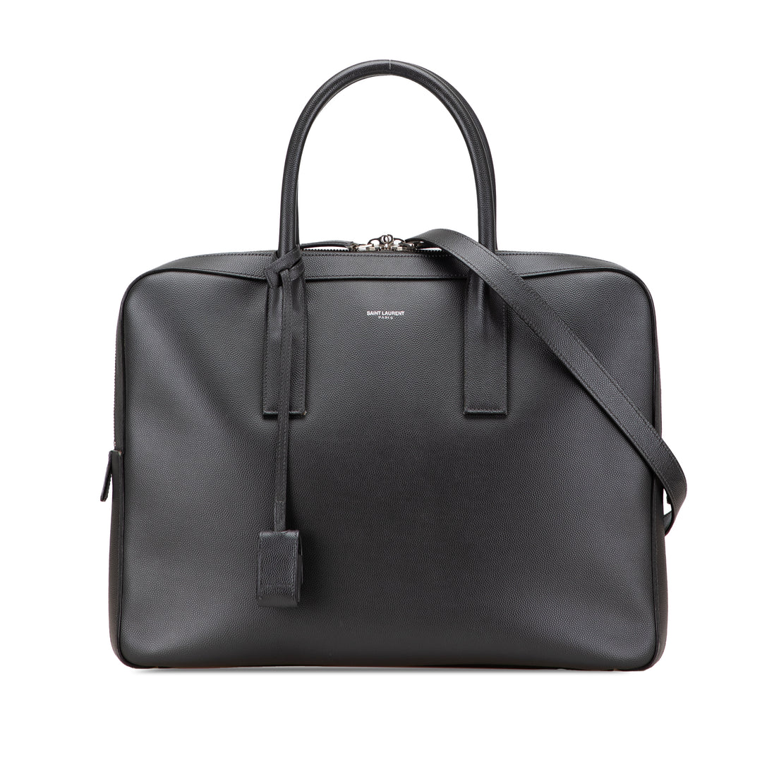 Saint Laurent Medium Grain De Poudre Museum Porte-documents Noir – GABY PARIS Authentique