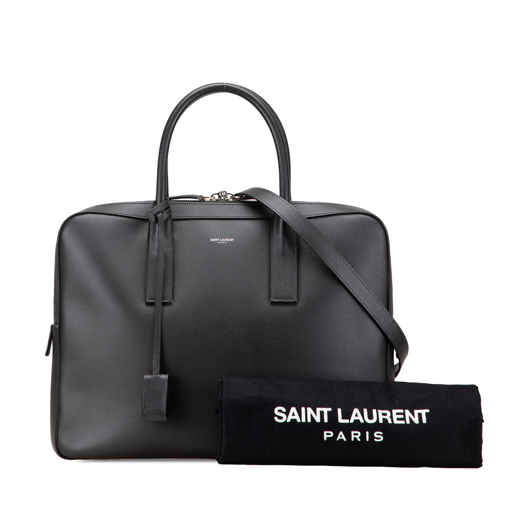 Saint Laurent Medium Grain De Poudre Museum Porte-documents Noir – GABY PARIS Authentique