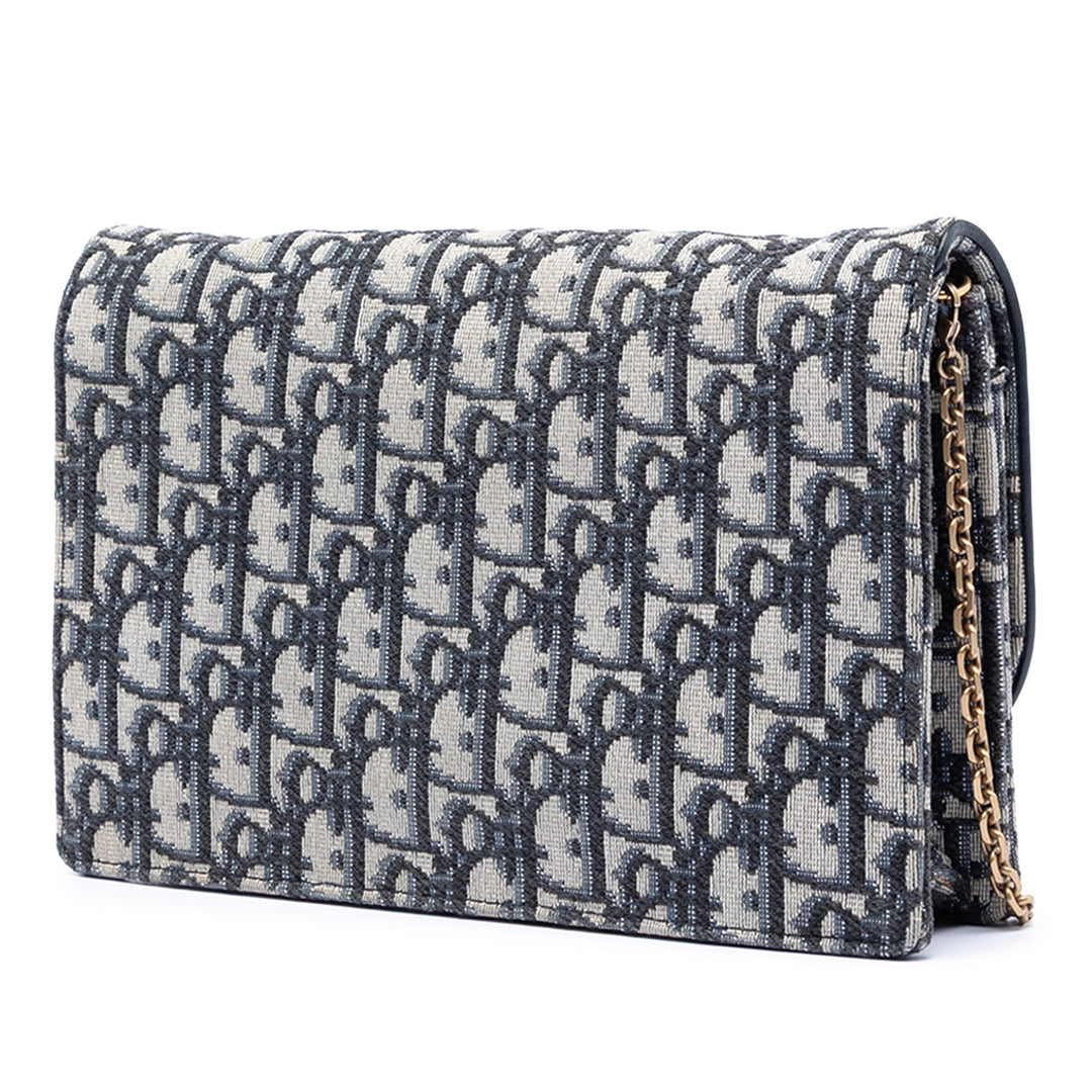 Dior Oblique Toile Saddle Pochette Wallet on Chain