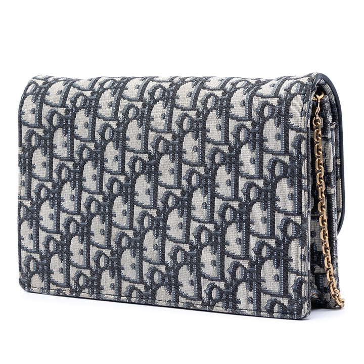 Dior Oblique Toile Saddle Pochette Wallet on Chain