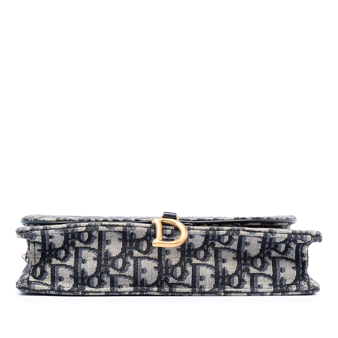 Dior Oblique Toile Saddle Pochette Wallet on Chain