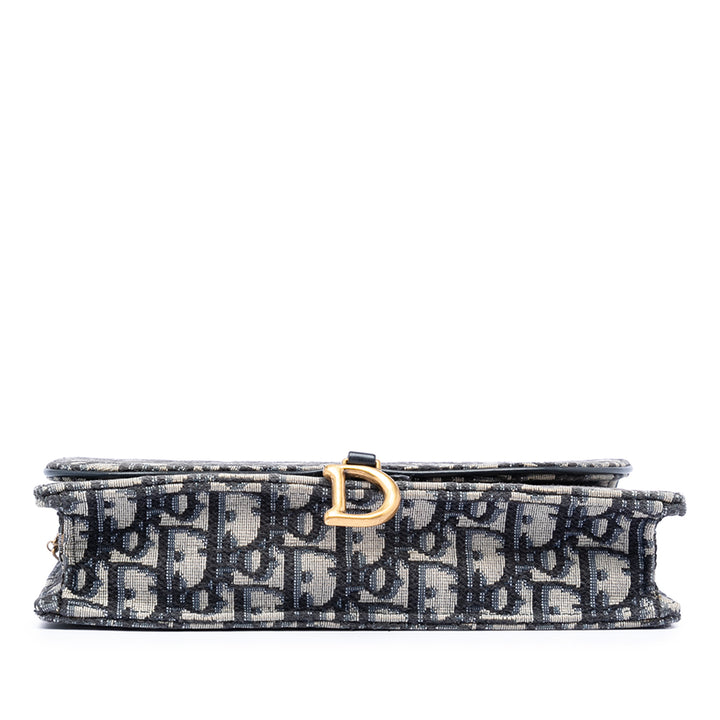 Dior Oblique Toile Saddle Pochette Wallet on Chain