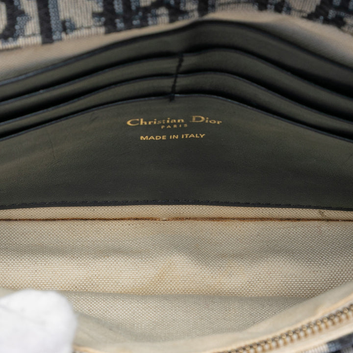 Dior Oblique Toile Saddle Pochette Wallet on Chain