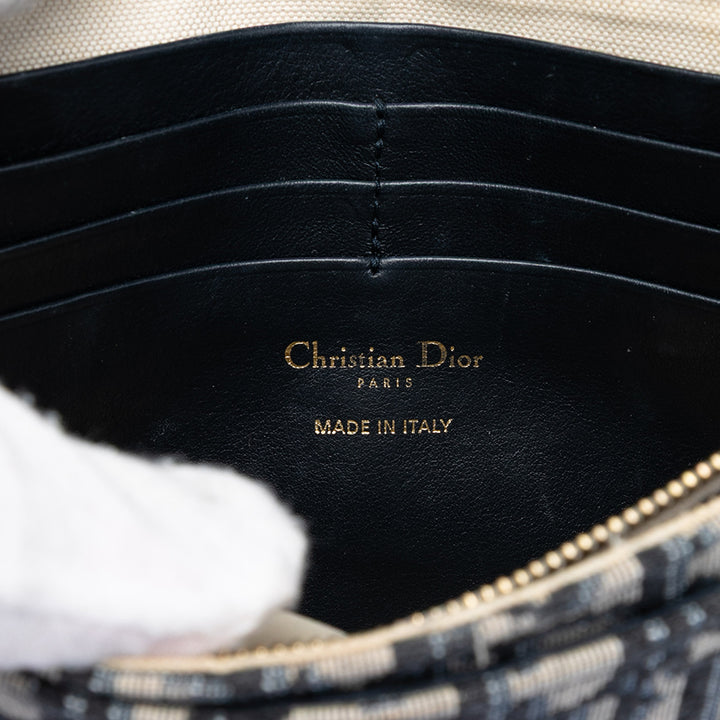 Dior Oblique Toile Saddle Pochette Wallet on Chain