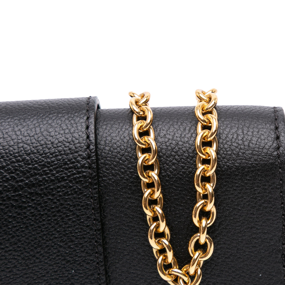 Mini Soft Grain Calfskin Buckle Crossbody Black - Gaby Paris