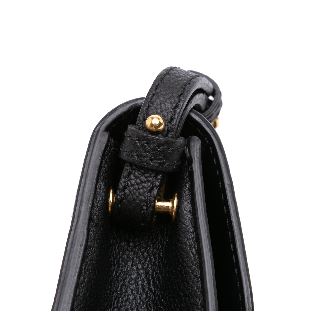 Mini Soft Grain Calfskin Buckle Crossbody Black - Gaby Paris