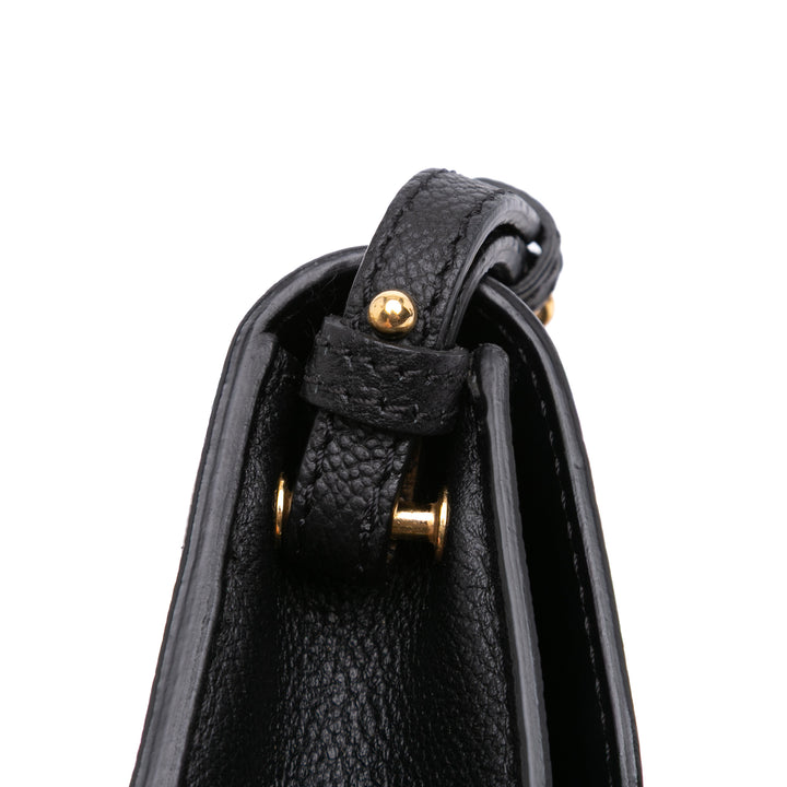 Mini Soft Grain Calfskin Buckle Crossbody Black - Gaby Paris