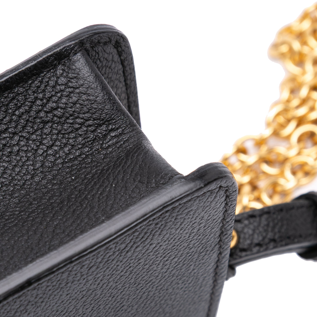 Mini Soft Grain Calfskin Buckle Crossbody Black - Gaby Paris