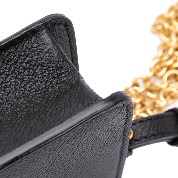 Mini Soft Grain Calfskin Buckle Crossbody Black - Gaby Paris