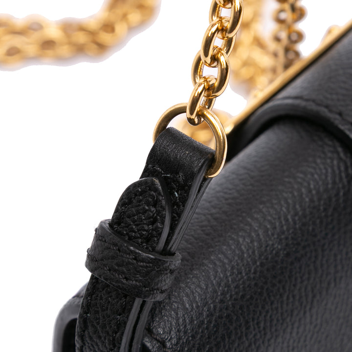 Mini Soft Grain Calfskin Buckle Crossbody Black - Gaby Paris