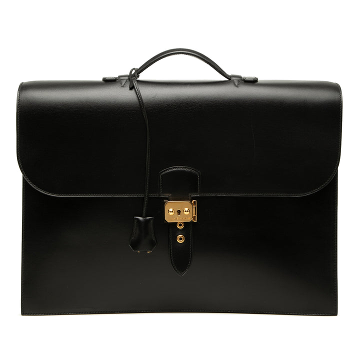 Hermès Box Veau Sac a Depeches 41 Cuir Box