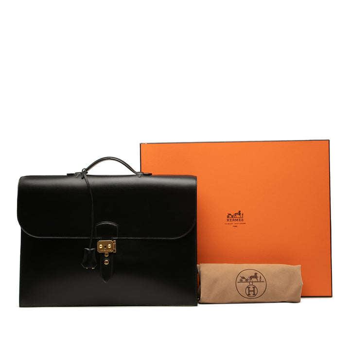 Hermès Box Veau Sac a Depeches 41 Cuir Box