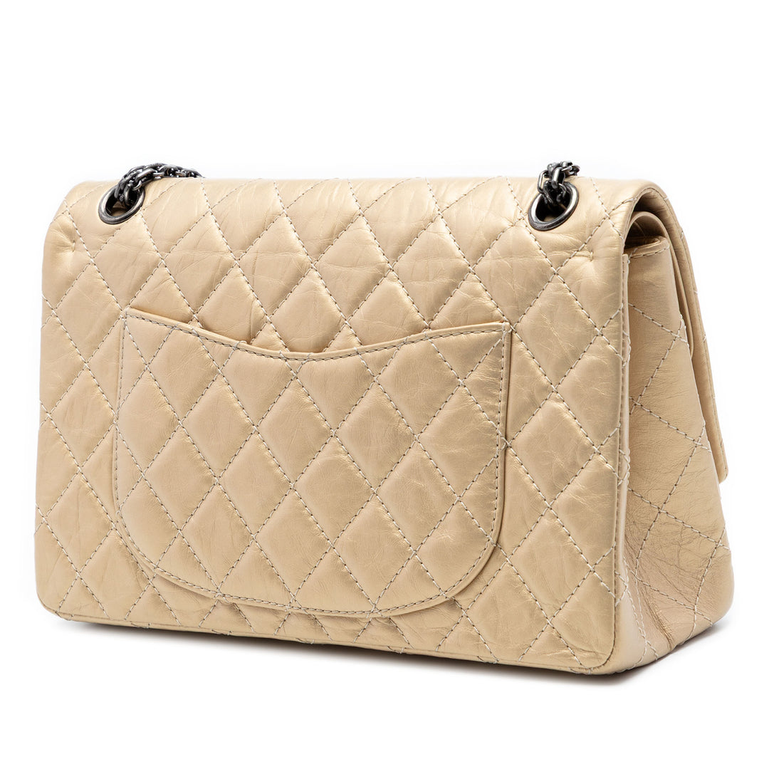 Chanel Matelassé Metallic vieilli Cuir de veau Reissue 2.55 Double rabat 226