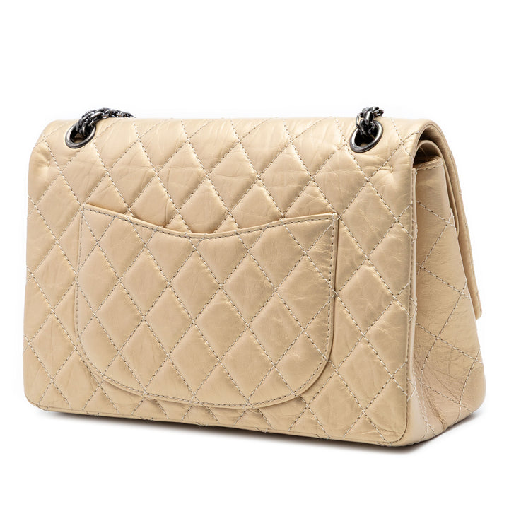 Chanel Matelassé Metallic vieilli Cuir de veau Reissue 2.55 Double rabat 226