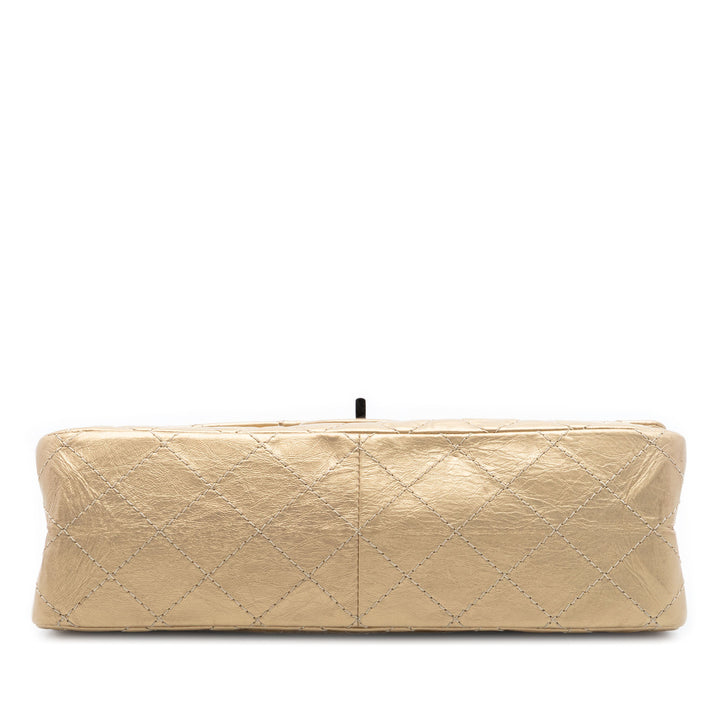Chanel Matelassé Metallic vieilli Cuir de veau Reissue 2.55 Double rabat 226