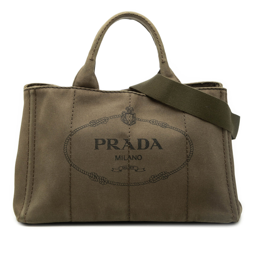 Prada Toile Canapa Logo Cabas