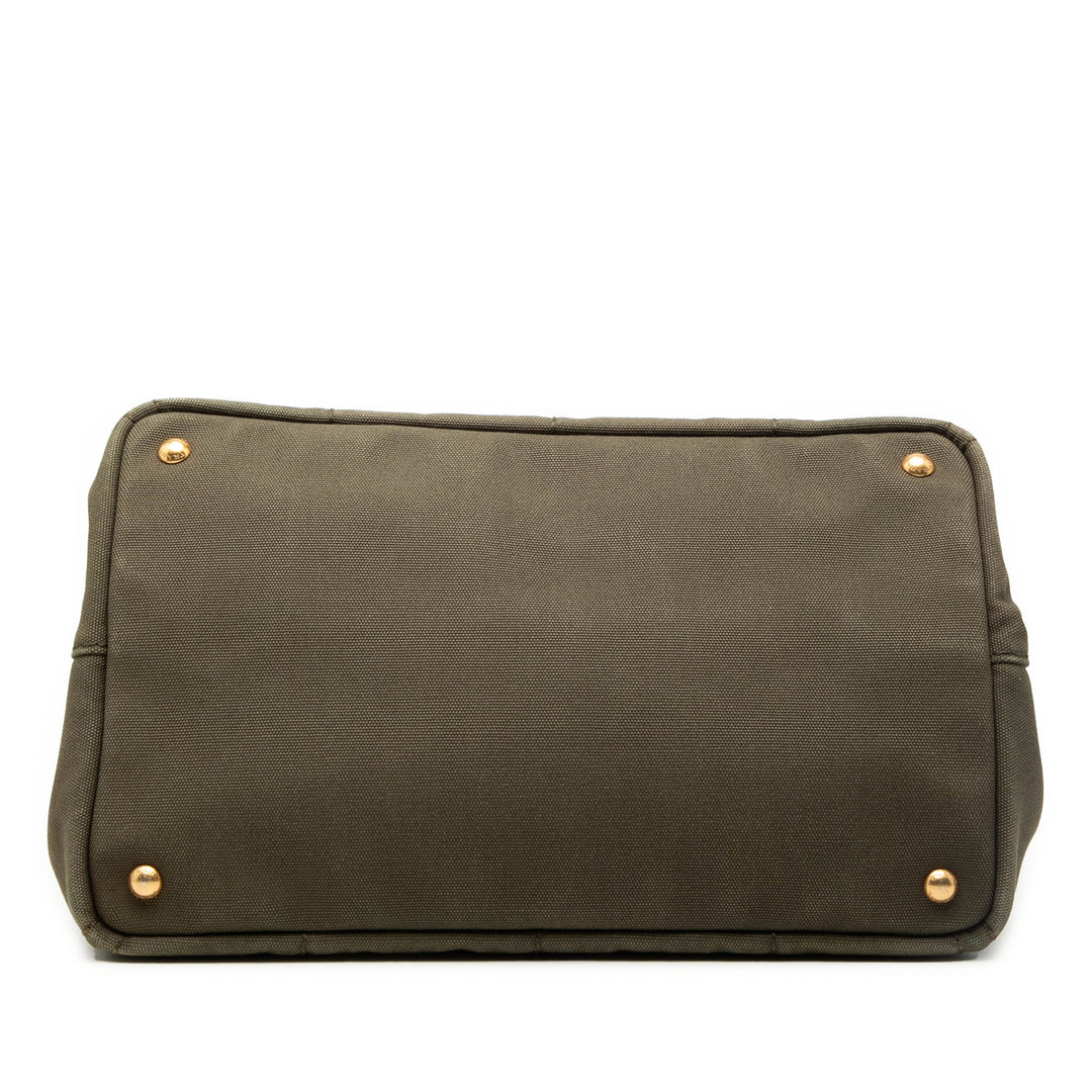 Prada Toile Canapa Logo Cabas