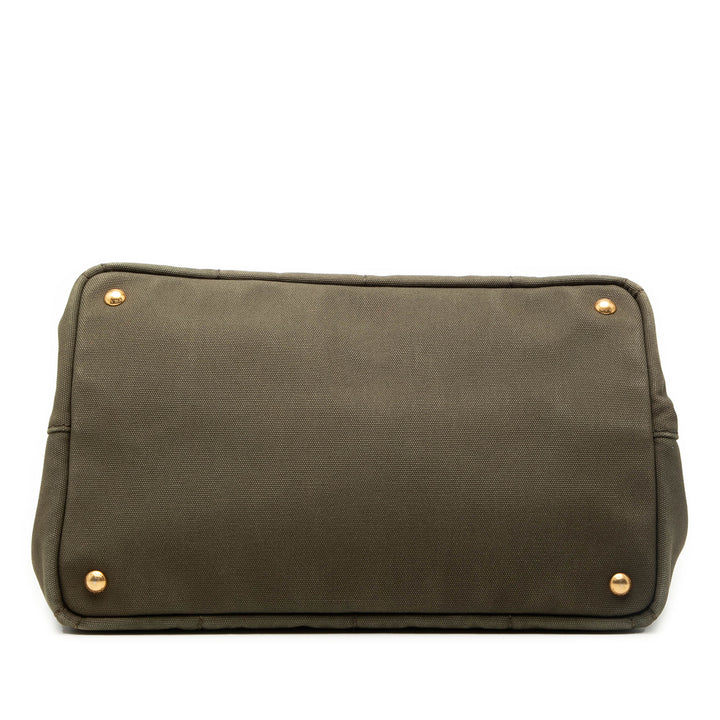 Prada Toile Canapa Logo Cabas