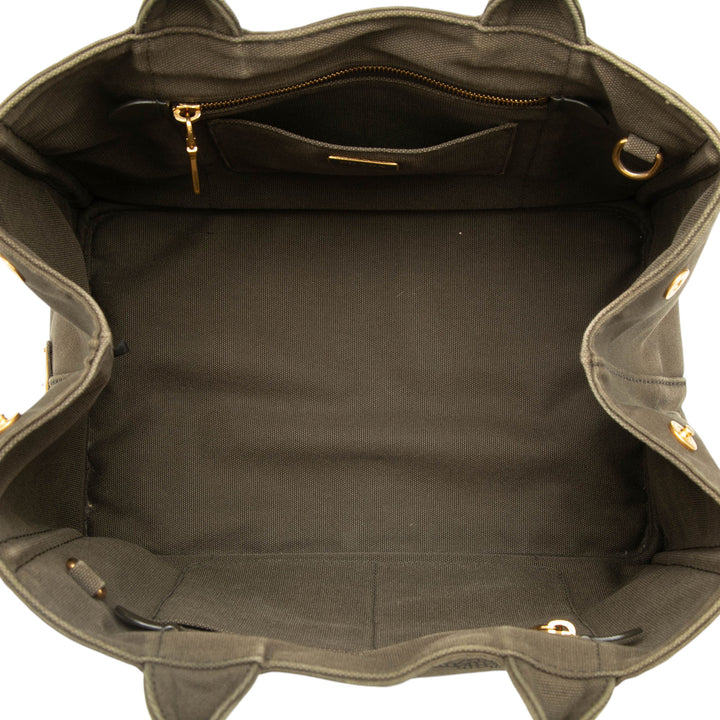 Prada Toile Canapa Logo Cabas