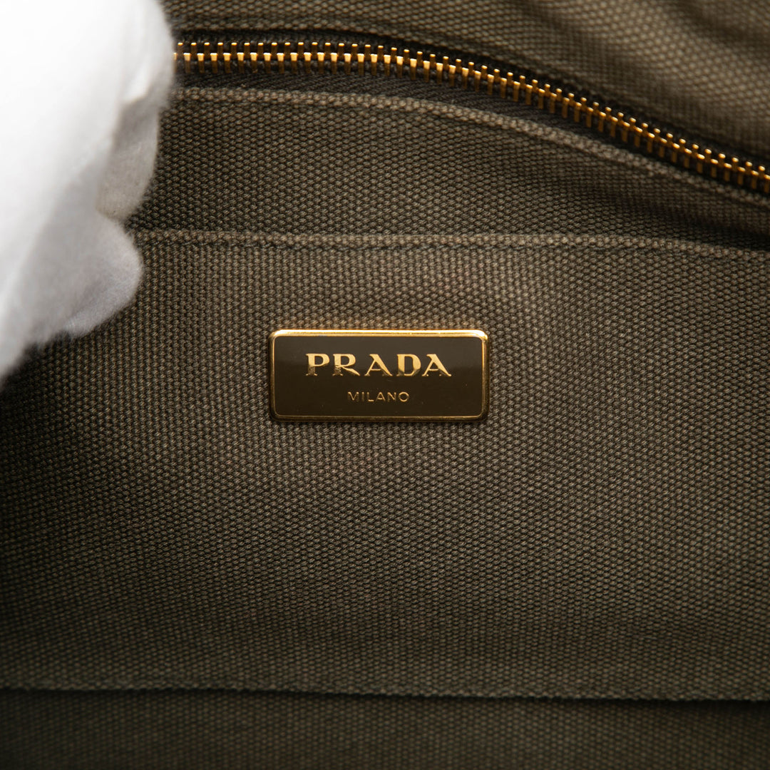 Prada Toile Canapa Logo Cabas