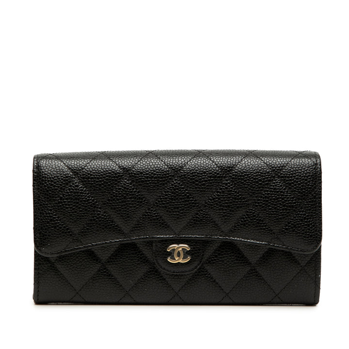 Chanel Matelassé Caviar Classic à rabat Portefeuille long