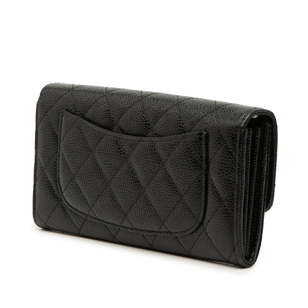 Chanel Matelassé Caviar Classic à rabat Portefeuille long