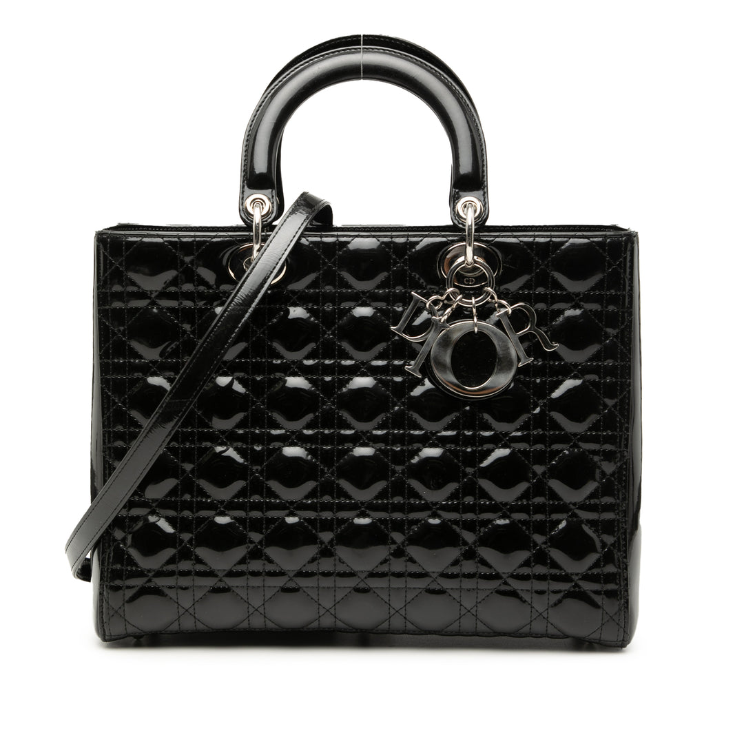 Dior Sac à main Lady Dior Cannage Grand Noir – vue principale – GABY PARIS