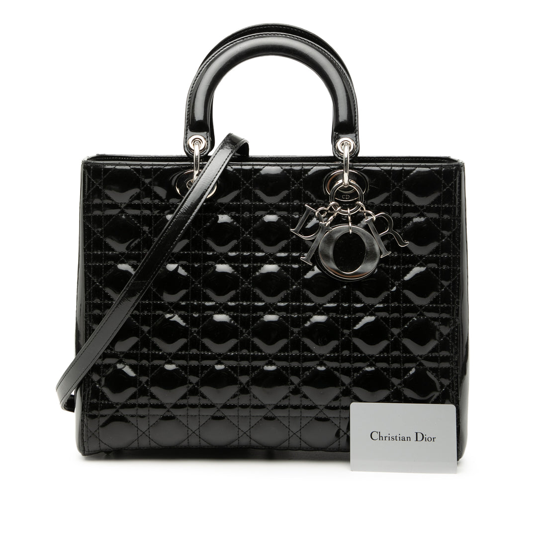 Dior Sac à main Lady Dior Cannage Grand Noir – vue 10 – GABY PARIS