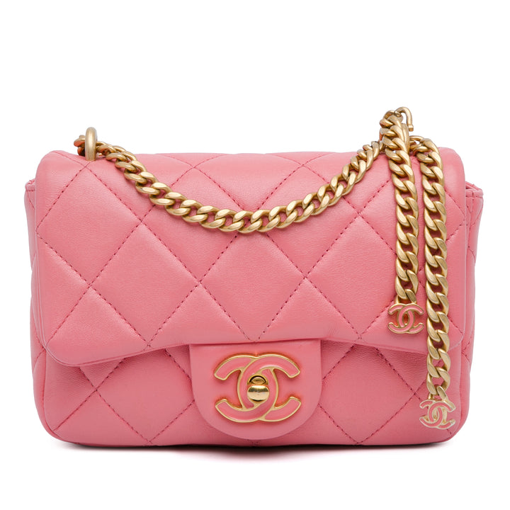 Mini Lambskin Pending CC Flap Pink - Gaby Paris