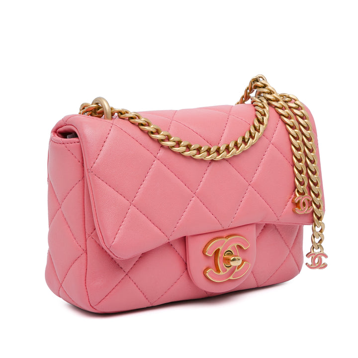 Mini Lambskin Pending CC Flap Pink - Gaby Paris