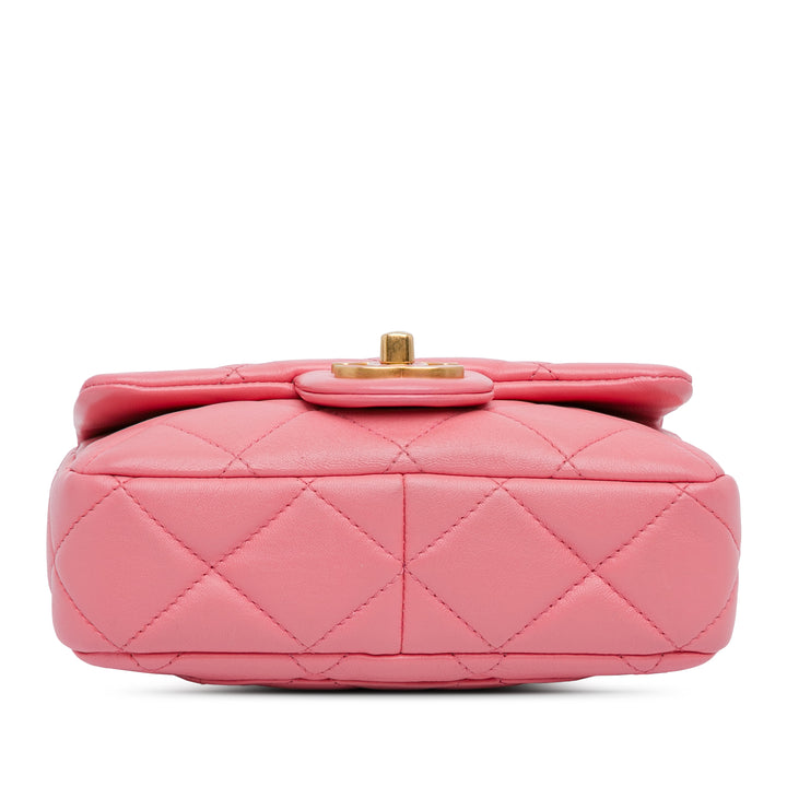 Mini Lambskin Pending CC Flap Pink - Gaby Paris