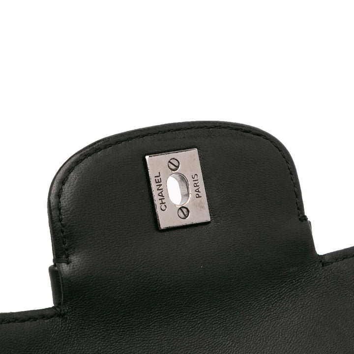 Jumbo Quilted Lambskin Coco Loop Flap Black - Gaby Paris