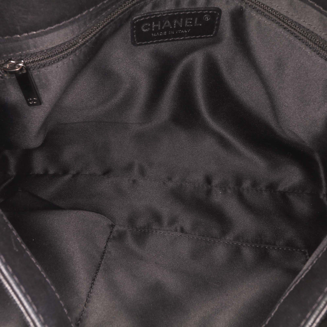 Jumbo Quilted Lambskin Coco Loop Flap Black - Gaby Paris