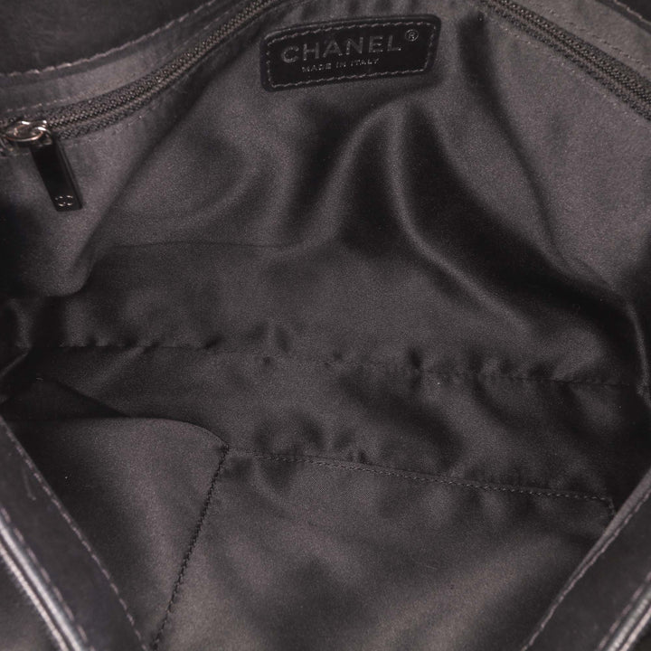 Jumbo Quilted Lambskin Coco Loop Flap Black - Gaby Paris