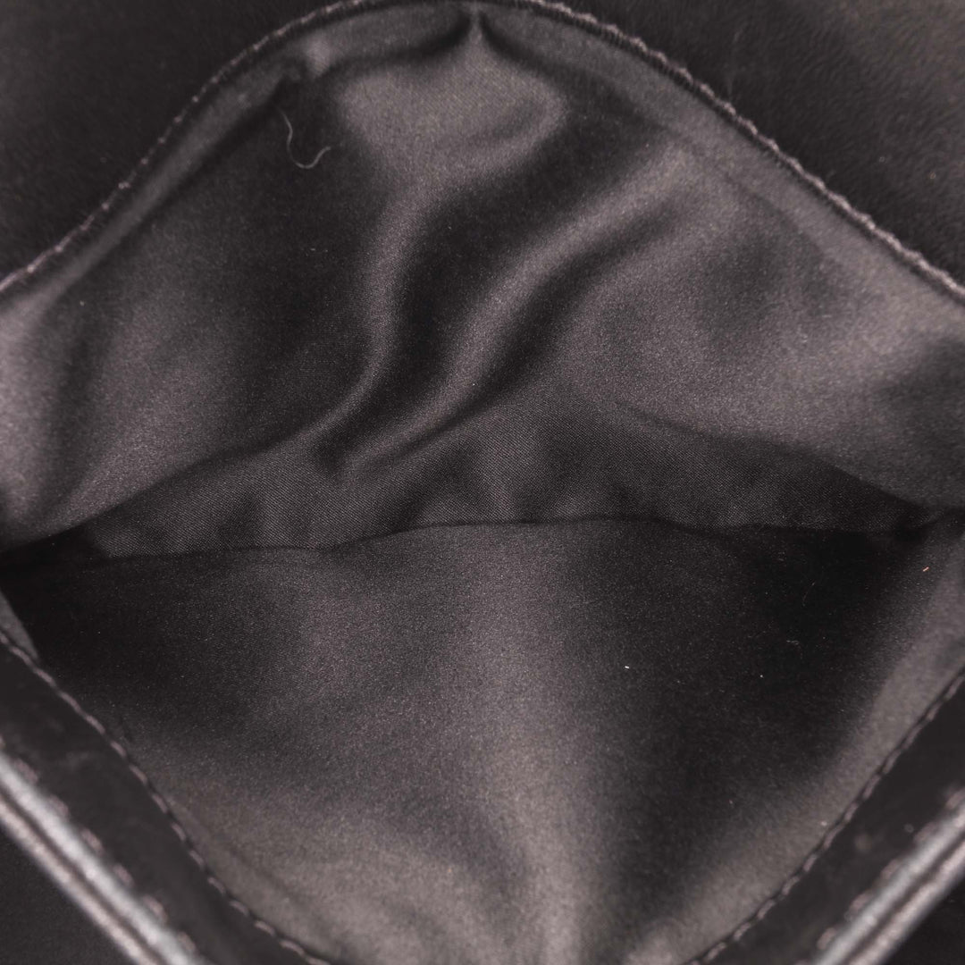 Jumbo Quilted Lambskin Coco Loop Flap Black - Gaby Paris