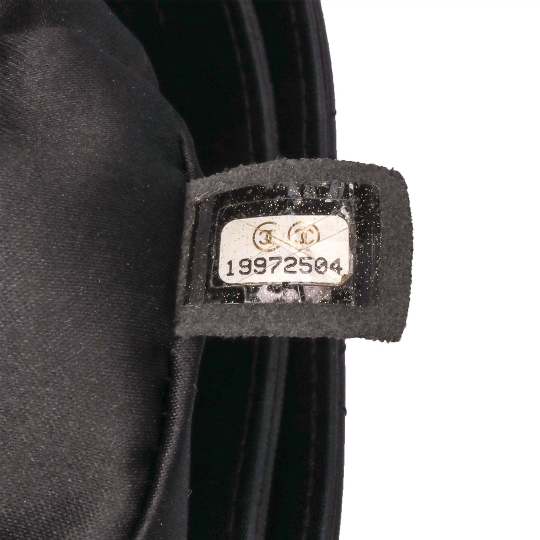 Jumbo Quilted Lambskin Coco Loop Flap Black - Gaby Paris