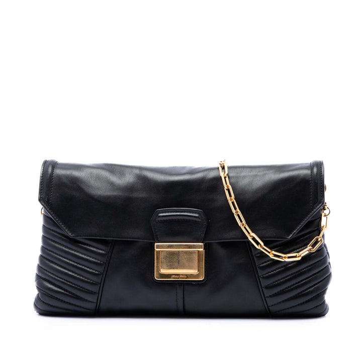 Miu Miu Matelasse Biker Sac Cuir nappa