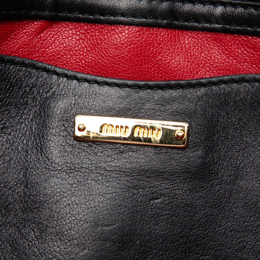 Miu Miu Matelasse Biker Sac Cuir nappa