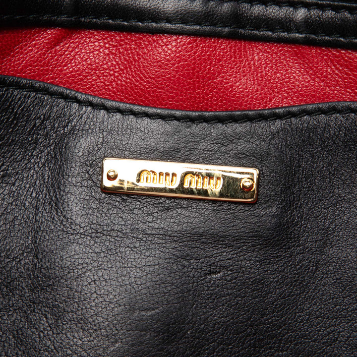 Miu Miu Matelasse Biker Sac Cuir nappa