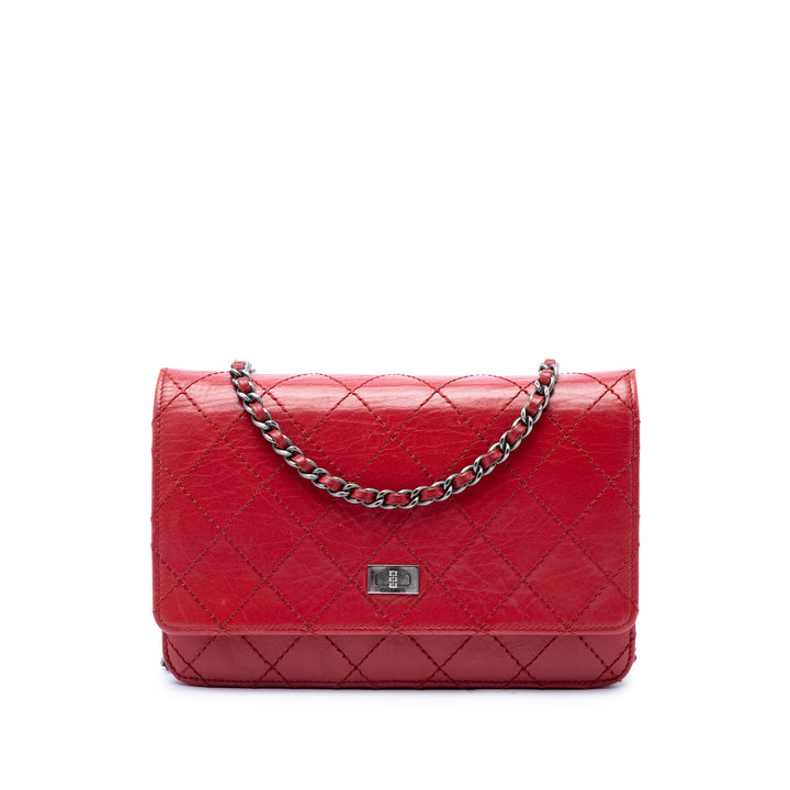 Chanel Matelassé vieilli Cuir de veau Reissue 2.55 Wallet on Chain