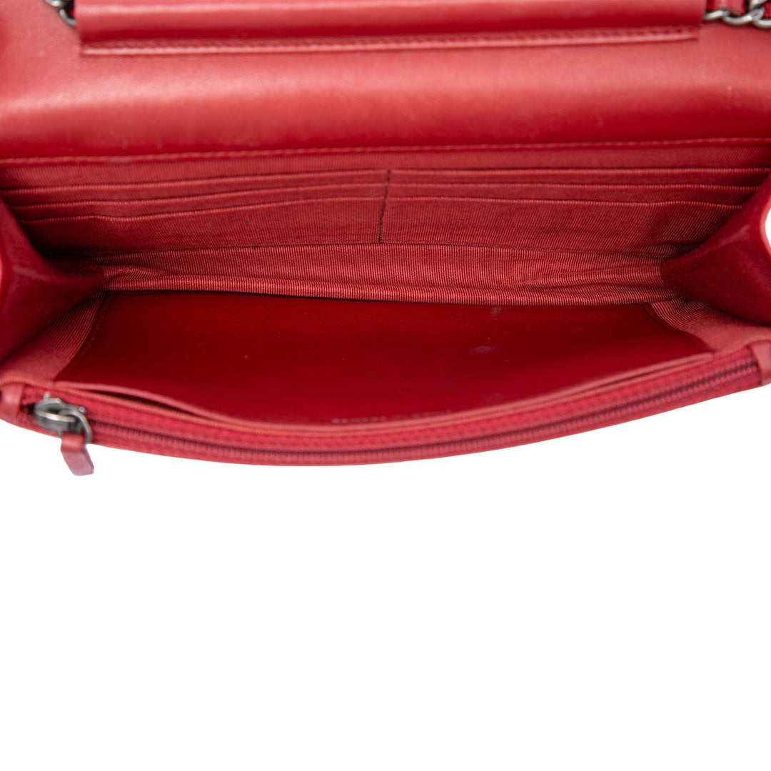 Chanel Matelassé vieilli Cuir de veau Reissue 2.55 Wallet on Chain