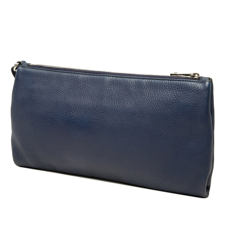 Prada Pochette Vitello Daino Bleu – vue 2 – GABY PARIS