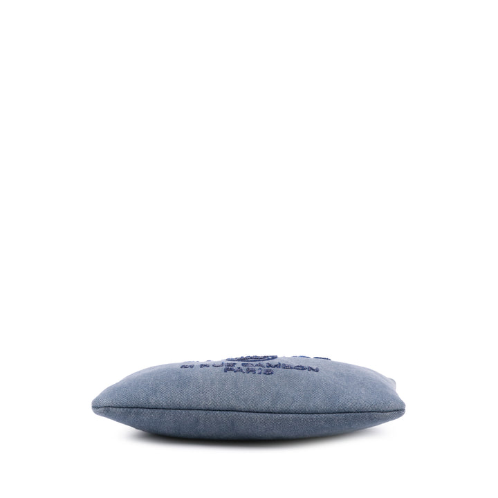 Medium Denim Sequin Deauville O Case Clutch Blue - Gaby Paris