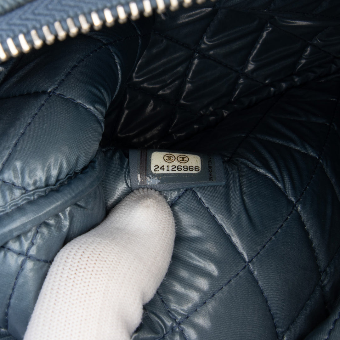 Medium Denim Sequin Deauville O Case Clutch Blue - Gaby Paris