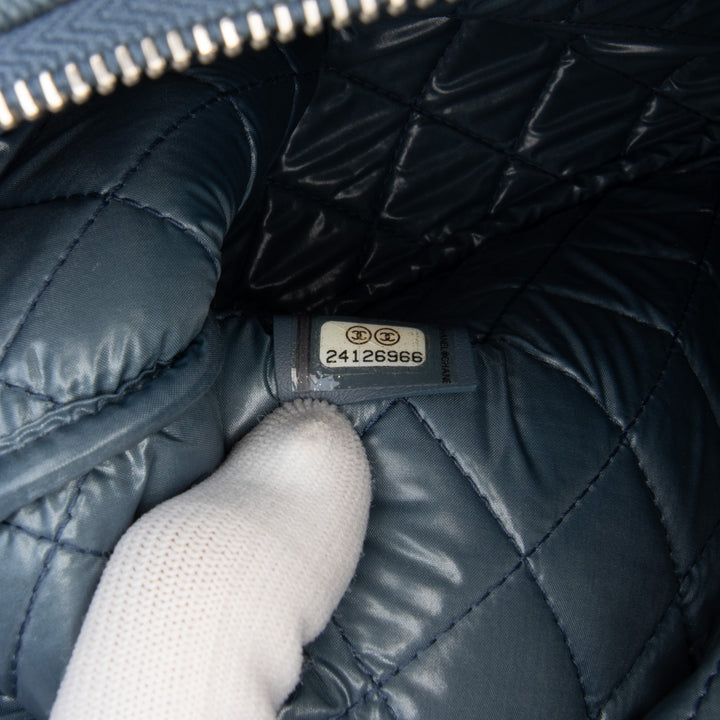 Medium Denim Sequin Deauville O Case Clutch Blue - Gaby Paris