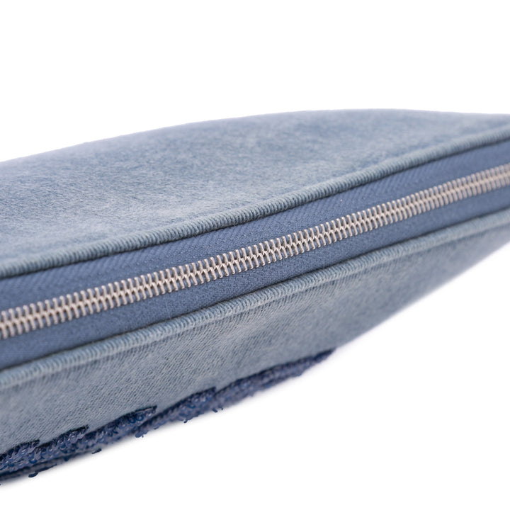 Medium Denim Sequin Deauville O Case Clutch Blue - Gaby Paris