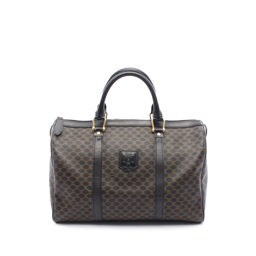 Macadam Coated Canvas Boston Bag Brown - Gaby Paris